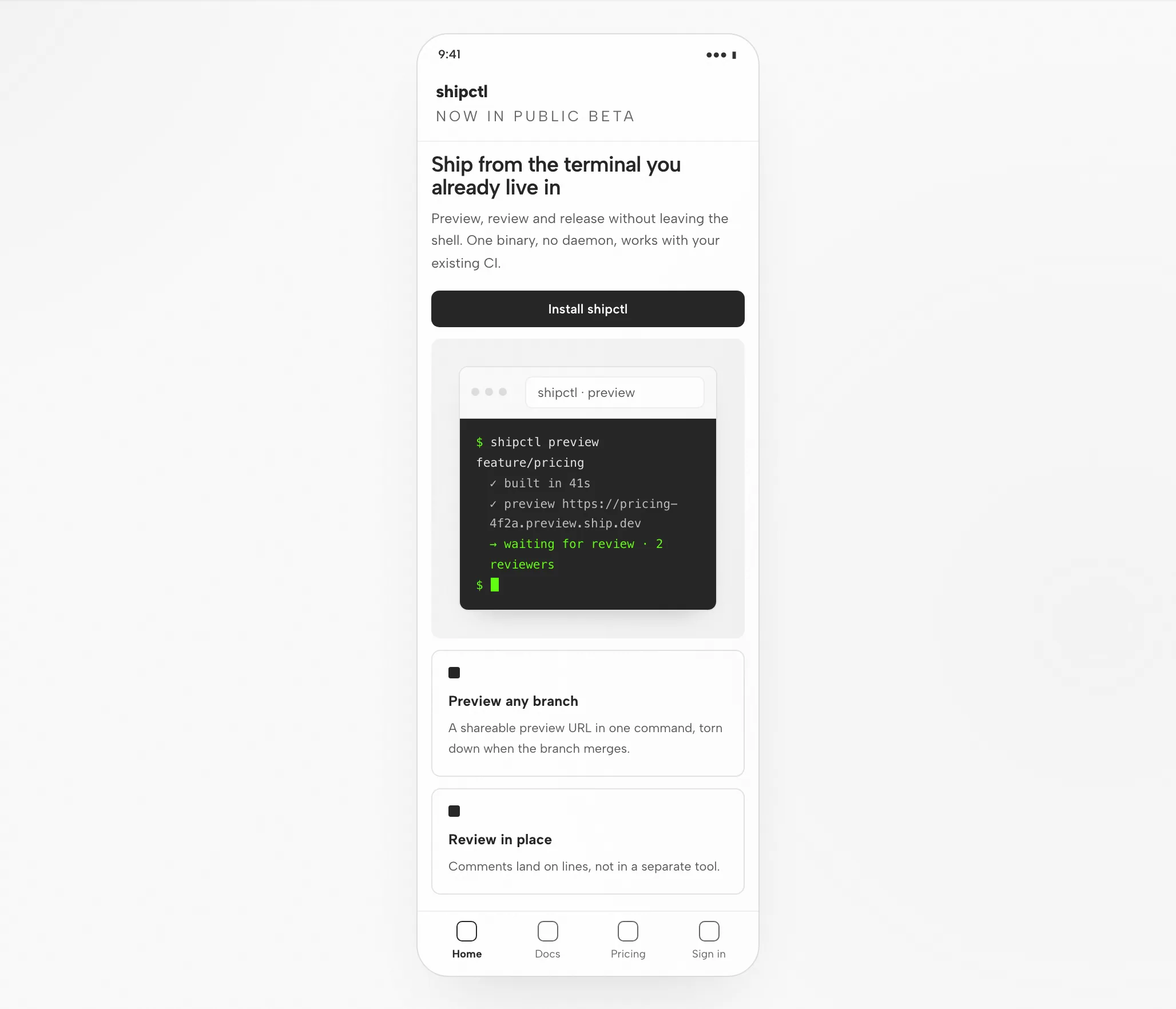 Copilot Artifact: The Launch Page at 1440px and 390px — Mobile
