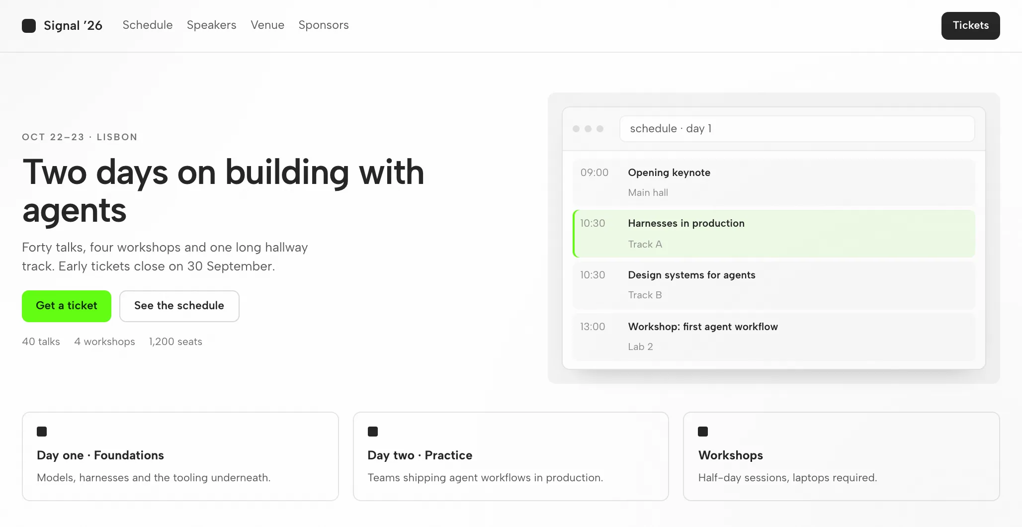 Grok Artifact: The Event Page at 1440px and 390px — Desktop