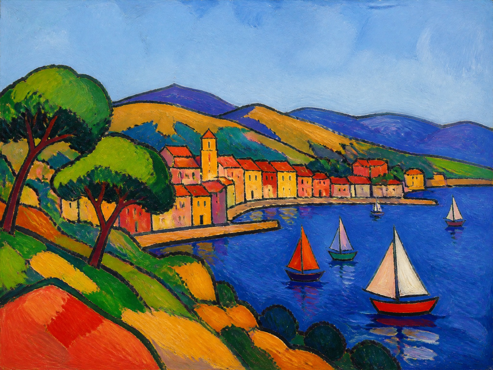 Fauvist landscape painting used as a design reference