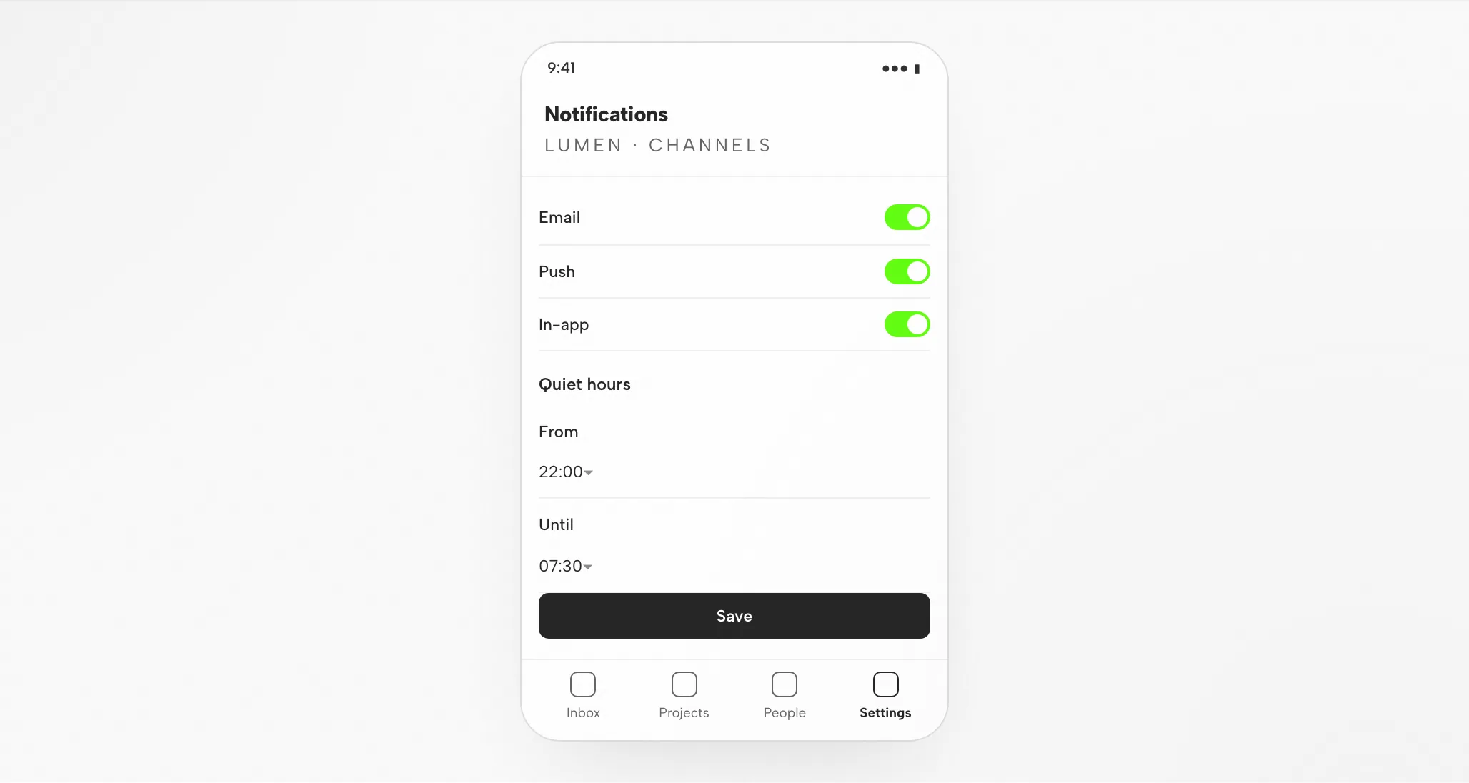 Kimi Artifact: The Notification Settings Screen at 1440px and 390px — Mobile