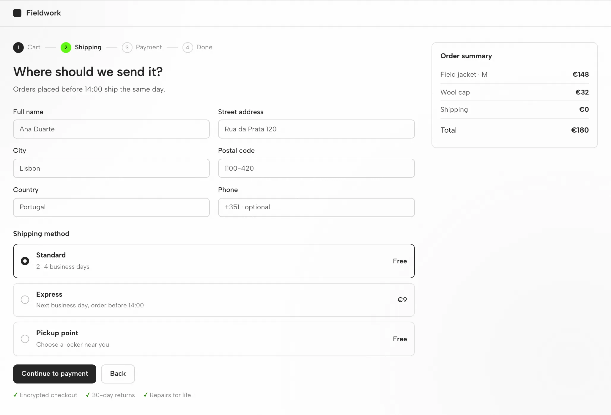 Kiro Artifact: The Checkout Flow at 1440px and 390px — Desktop