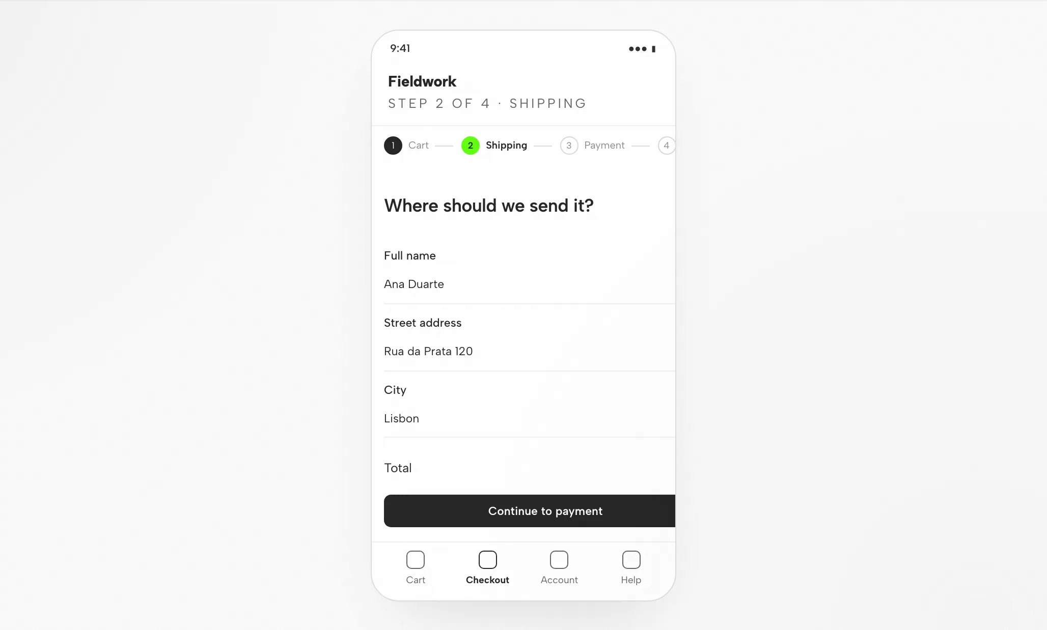 Kiro Artifact: The Checkout Flow at 1440px and 390px — Mobile