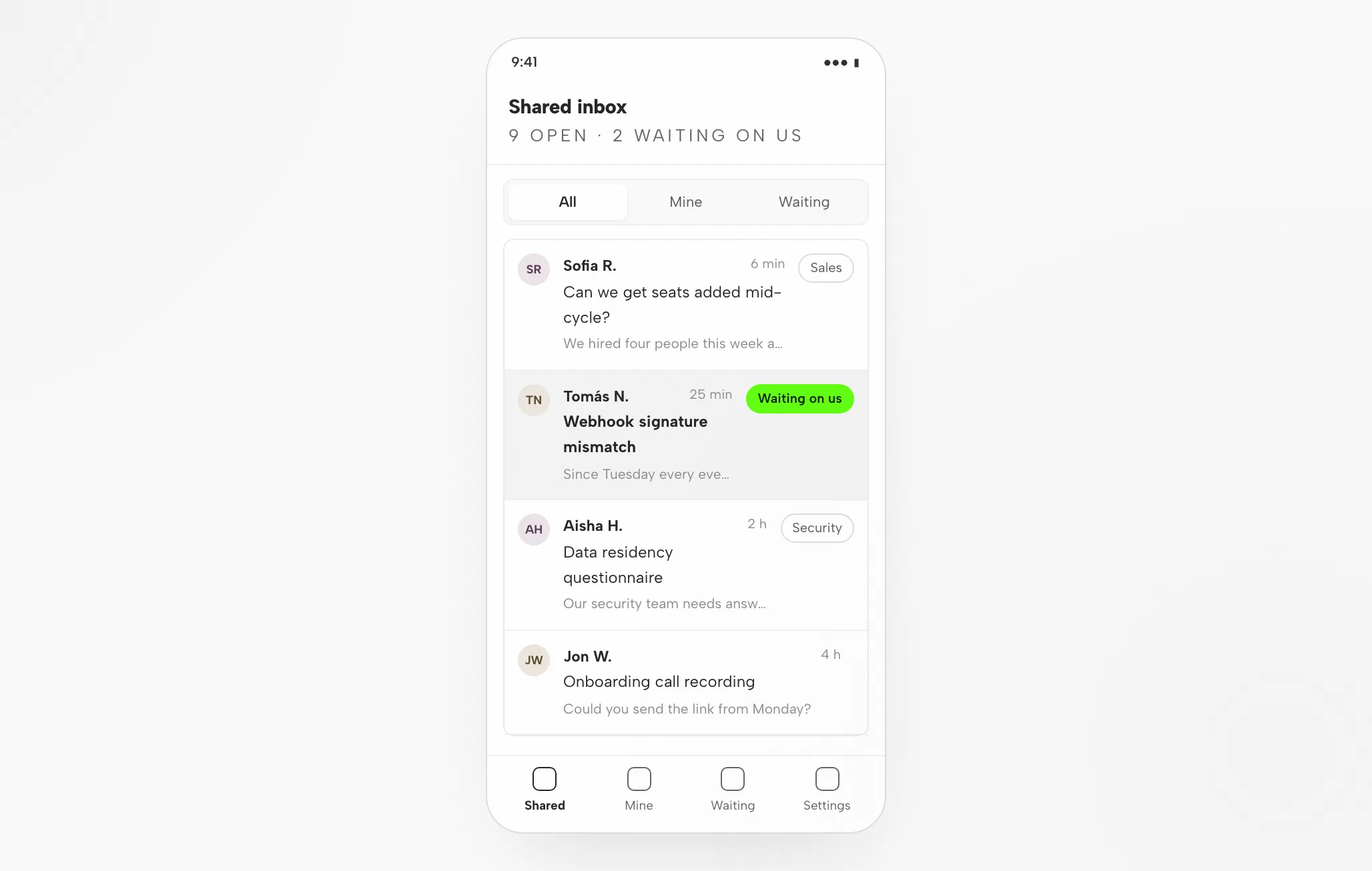 OpenCode Artifact: The Team Inbox at 1440px and 390px — Mobile