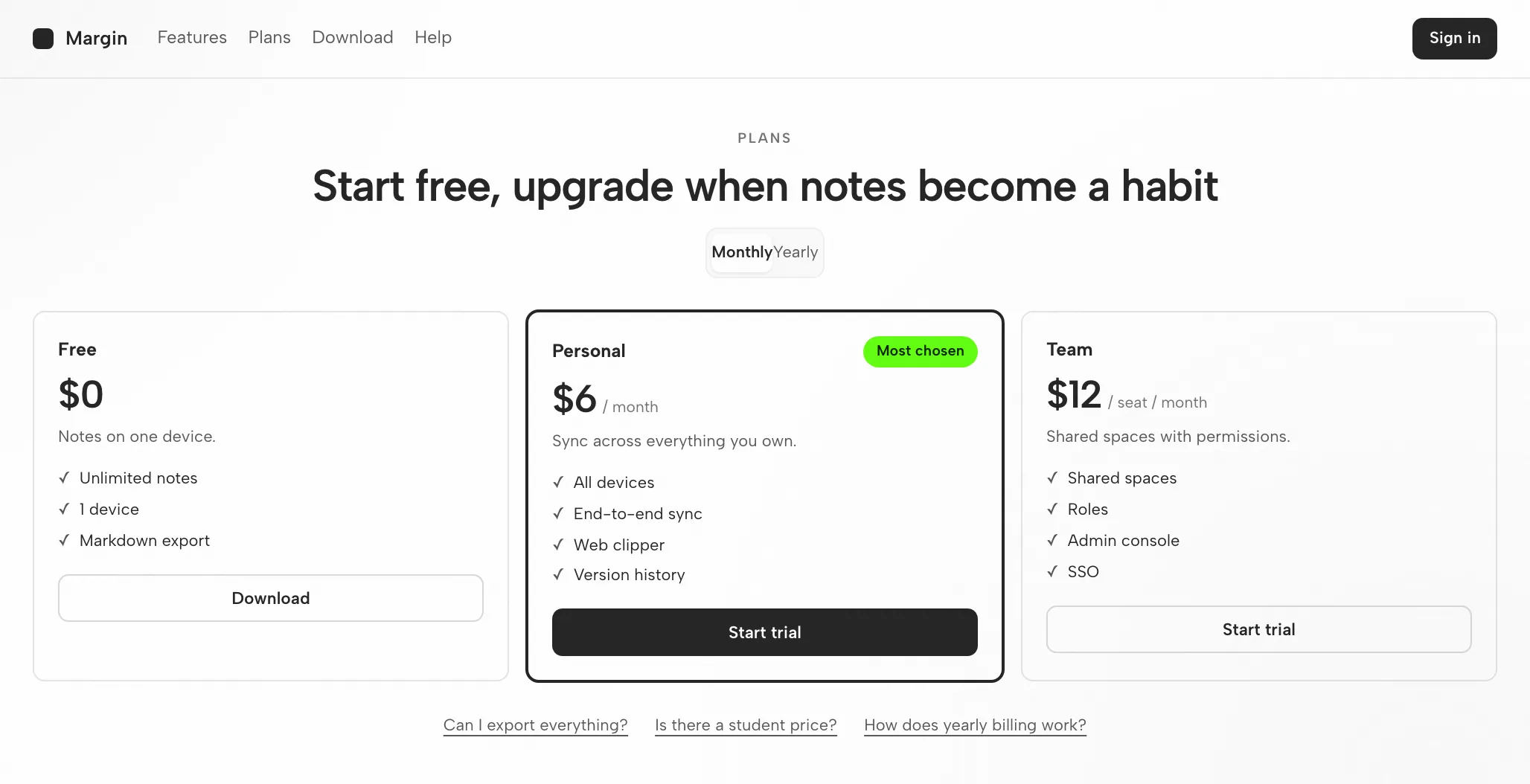 Pi Artifact: The Plan Comparison Page at 1440px and 390px — Desktop